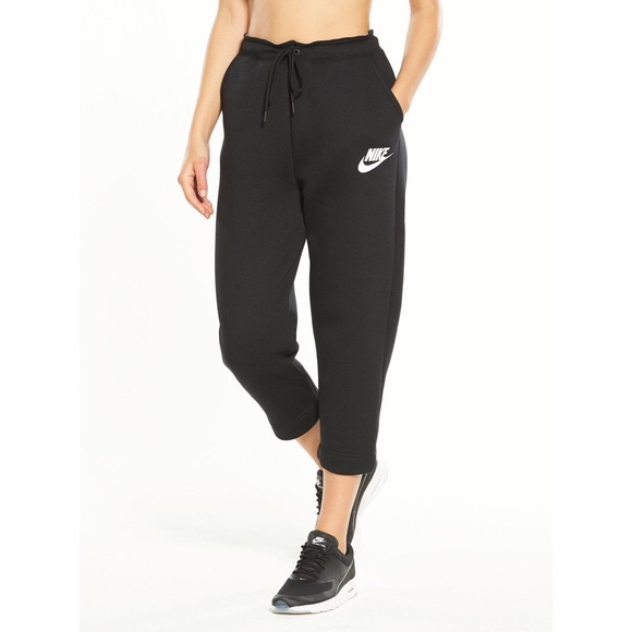 Nike Black Cropped Fleece Sweatpants - Picture 3 of 6